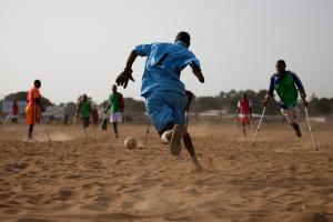 Amputees play soccer in Liberia. Credit: VII/ICRC.